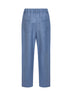 Pantalone Baggy in twill Fluid azzurro con monile
