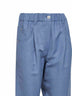 Pantalone Baggy in twill Fluid azzurro con monile
