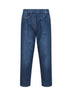 Blue lightweight denim five-pocket trousers