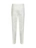 Pantaloni con pince in lino bianco