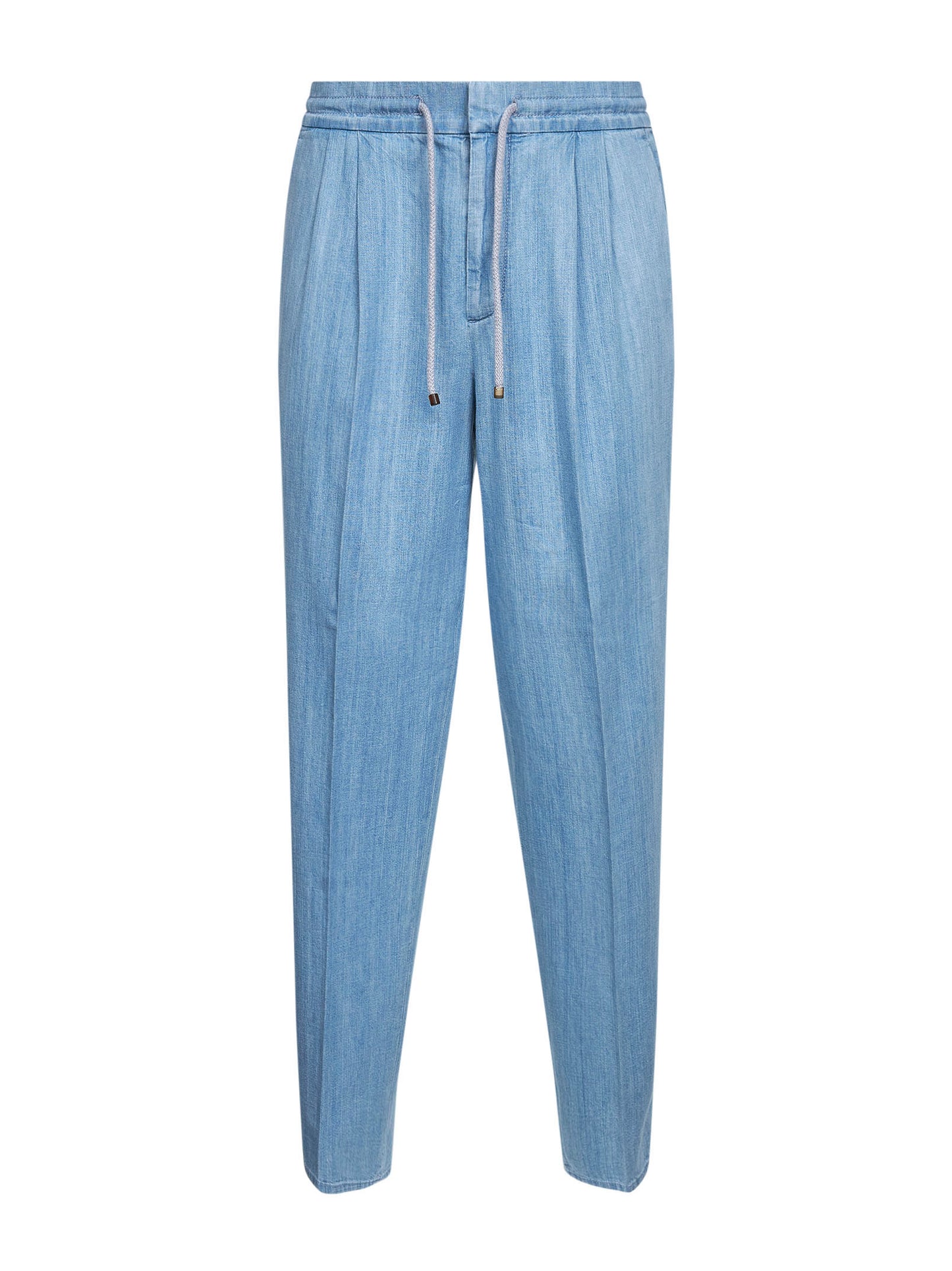 Jeans in denim leggero azzurro con doppia pince