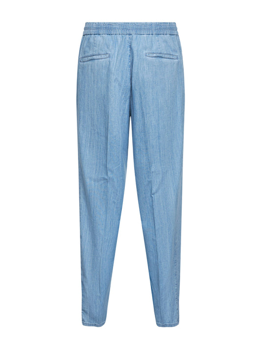 Jeans in denim leggero azzurro con doppia pince