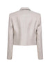 Giacca Crop in chevron beige con monile