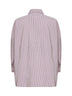 Camicia in misto cotone a righe naturale e viola con monile