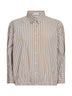 Camicia in popeline riga Shadow beige con monile