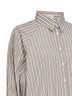 Camicia in popeline riga Shadow beige con monile