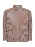 Camicia in popeline riga Shadow marrone con monile