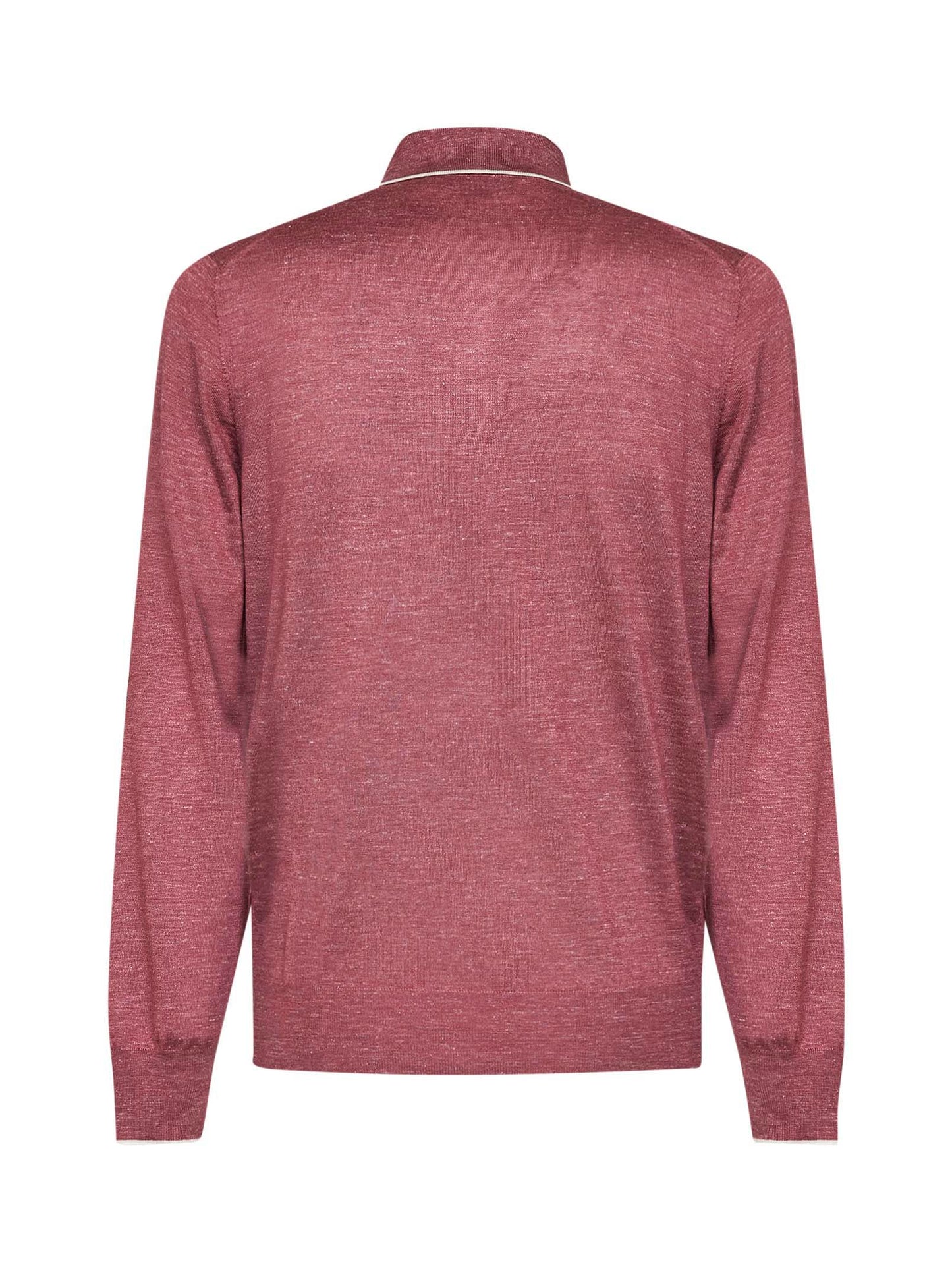 Polo in maglia di cashmere e seta e canapa bordeaux