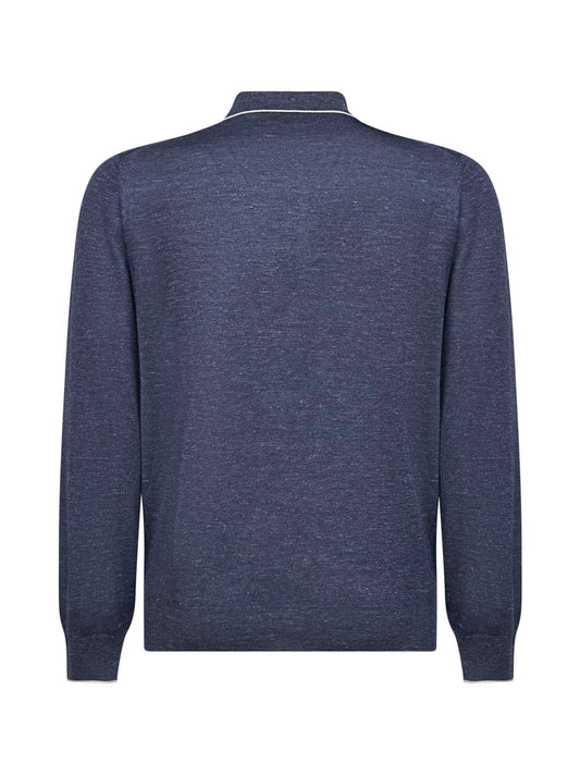 Polo in maglia di cashmere, seta e canapa avio