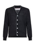 Anthracite cashmere and silk and hemp lightweight cardigan