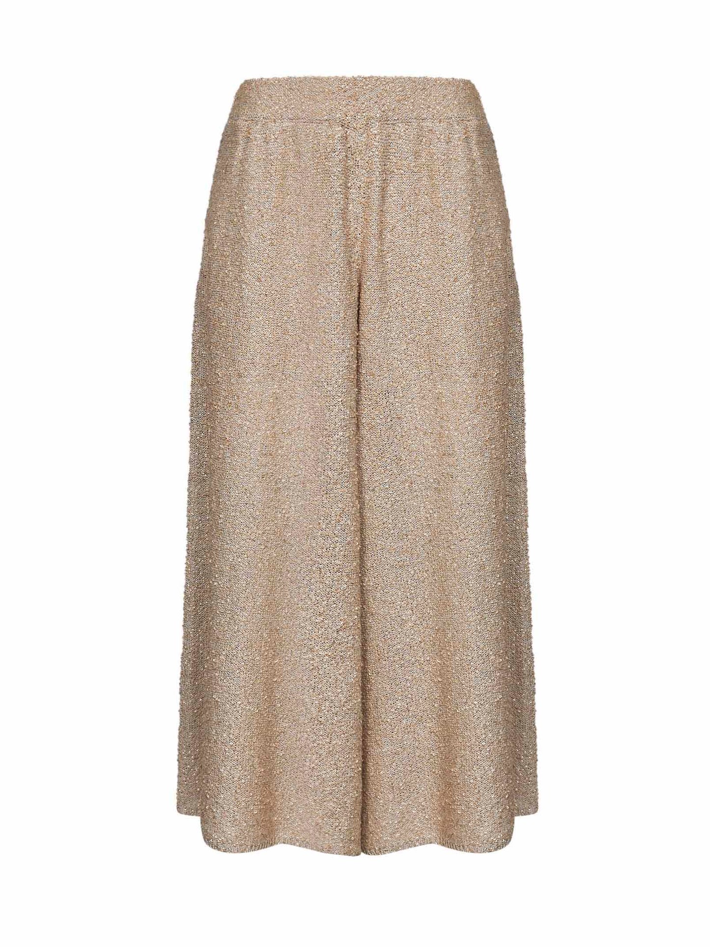 Gold sequin knit Dazzling Texture culotte trousers