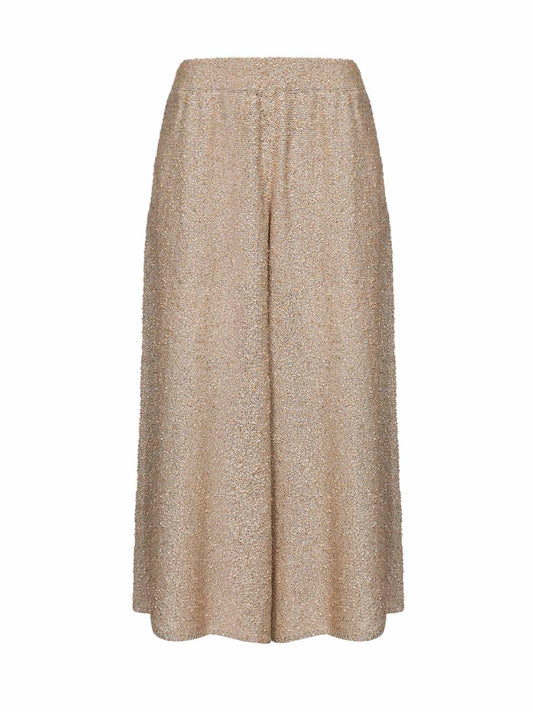 Gold sequin knit Dazzling Texture culotte trousers