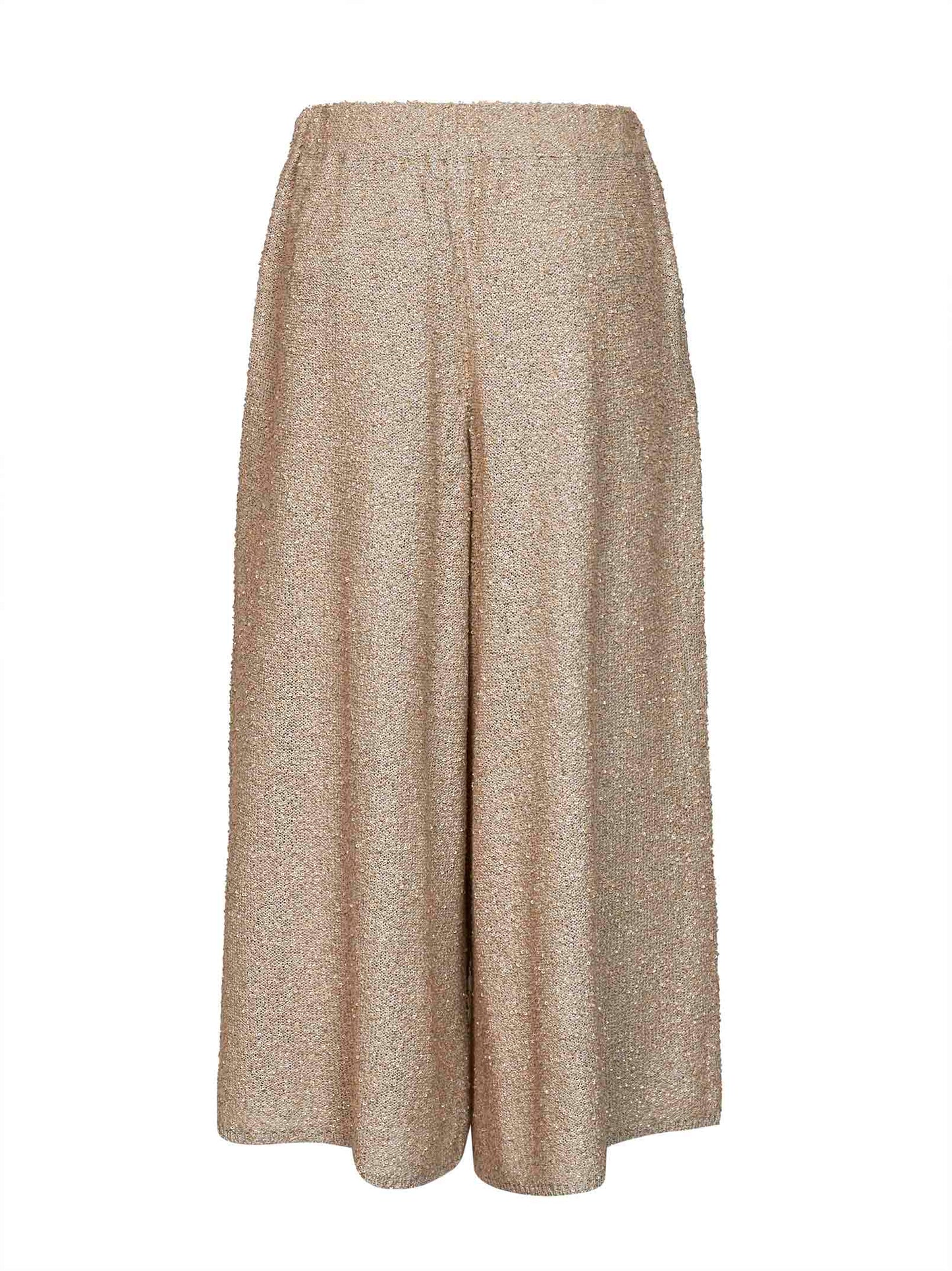 Gold sequin knit Dazzling Texture culotte trousers