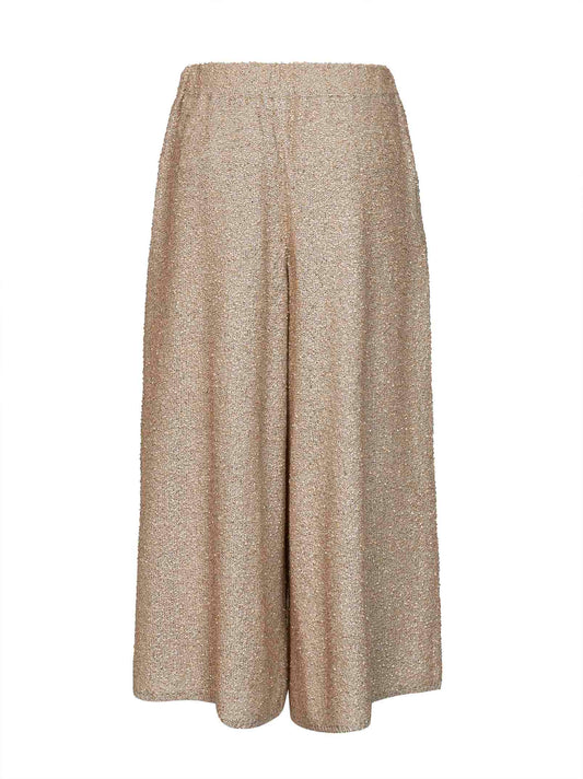 Gold sequin knit Dazzling Texture culotte trousers