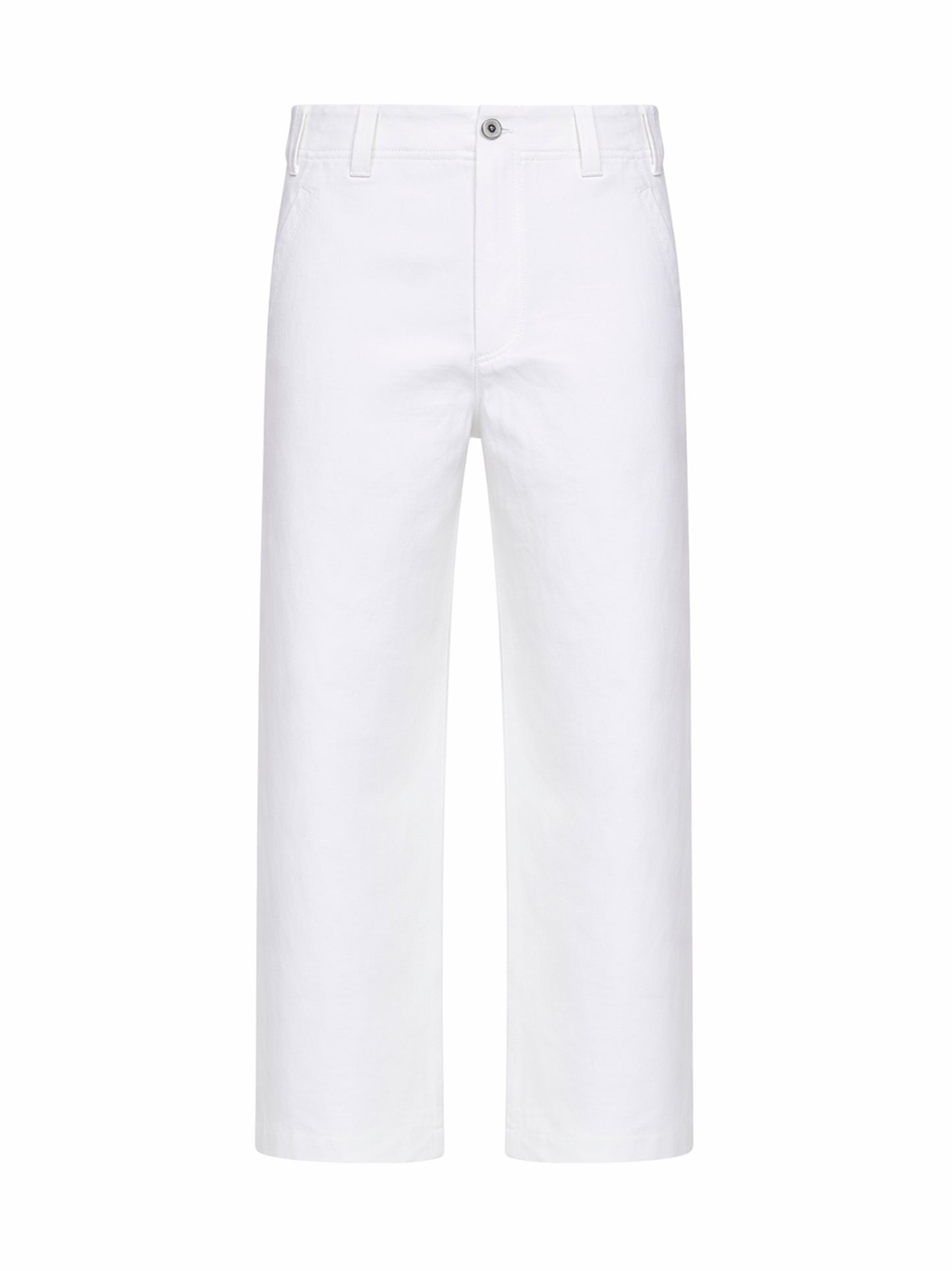 Pantalone Chino Crop in gabardina bianca