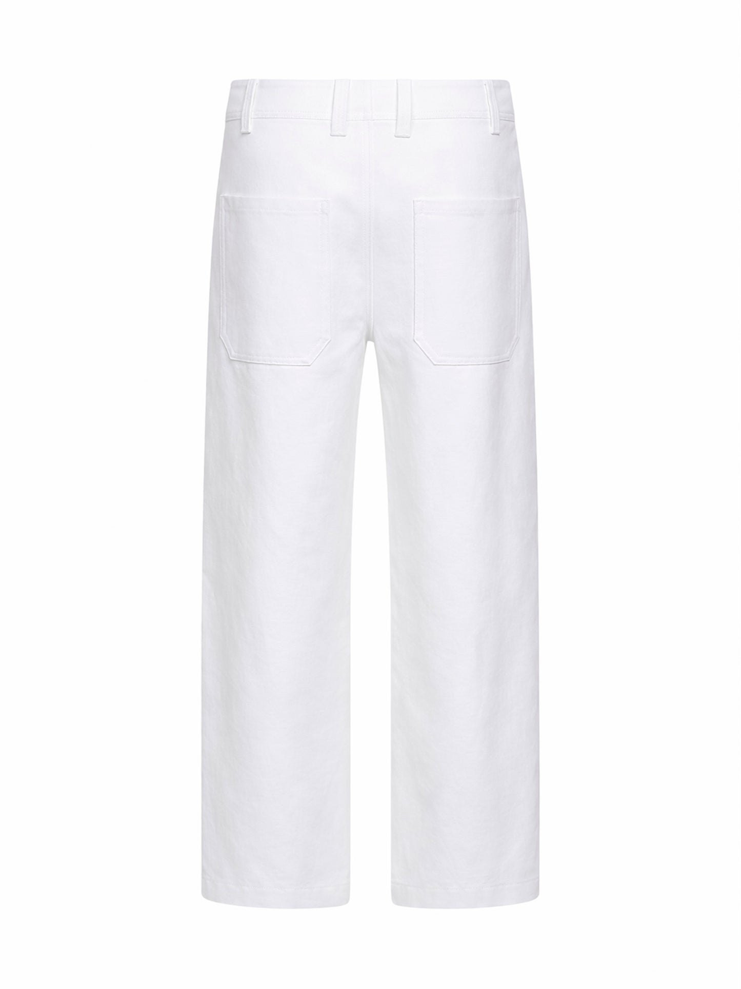 Pantalone Chino Crop in gabardina bianca