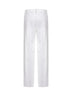 Pantalone Loose Flared in diagonale bianco con monile