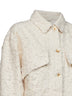 Giubbino in denim Fuzzy tinto avorio con monile<BR/>