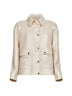 Giubbino in twill lamé di lino avorio