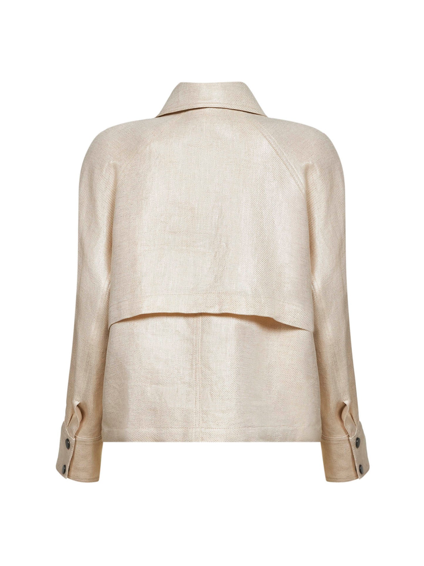Giubbino in twill lamé di lino avorio