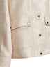 Giubbino in twill lamé di lino avorio
