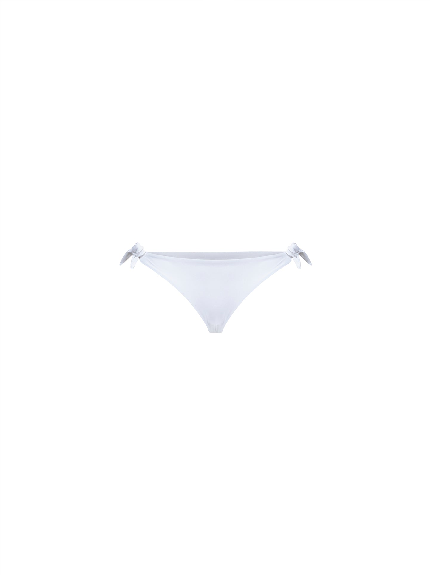 White techno jersey bikini bottom with monili