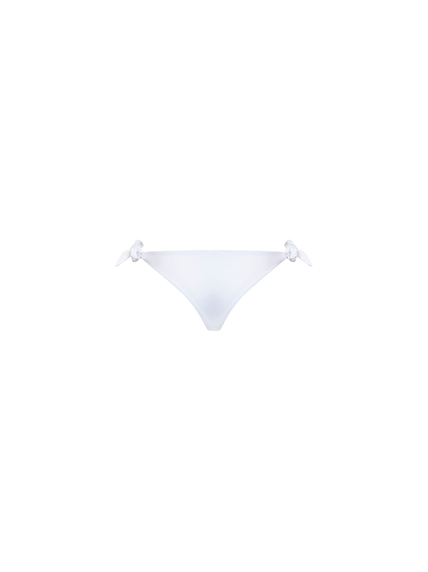 White techno jersey bikini bottom with monili