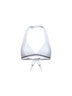 Top bikini in jersey techno bianco con monile