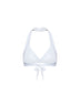 Top bikini in jersey techno bianco con monile