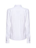 Camicia in piquet di cotone strech bianco con logo