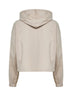 Felpa con cappuccio in interlock couture beige