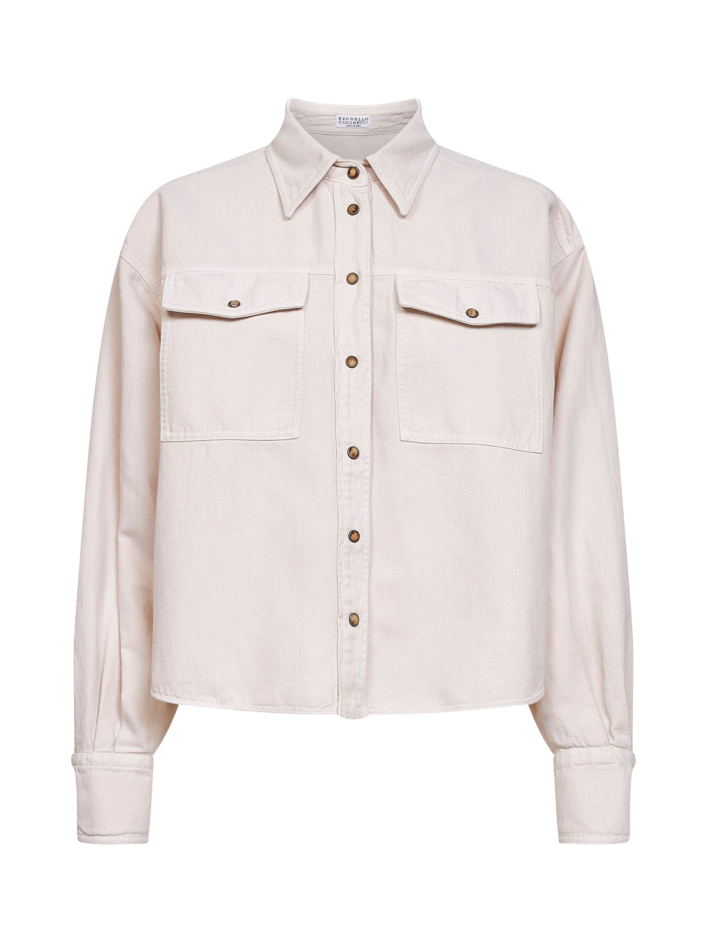 Chalk dyed cotton and linen cover shirt
