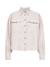 Chalk dyed cotton and linen cover shirt