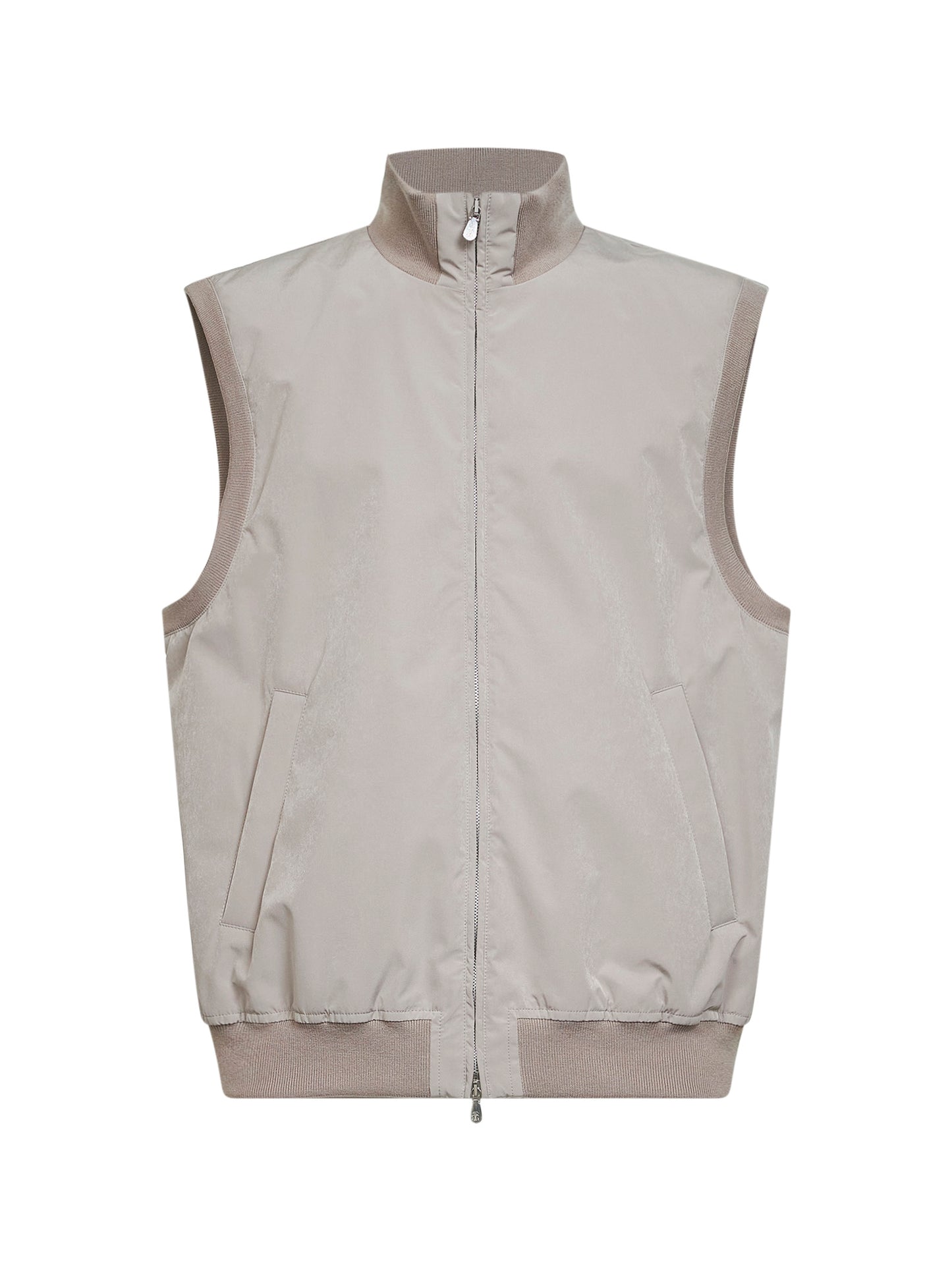 Gilet imbottito in nylon membranato tortora