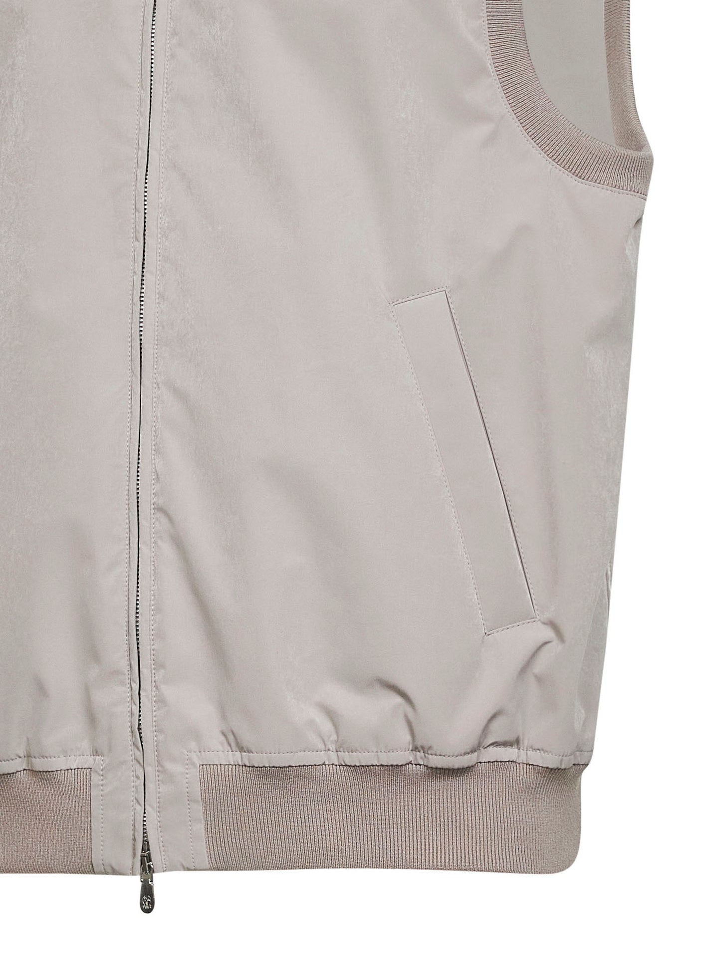 Gilet imbottito in nylon membranato tortora