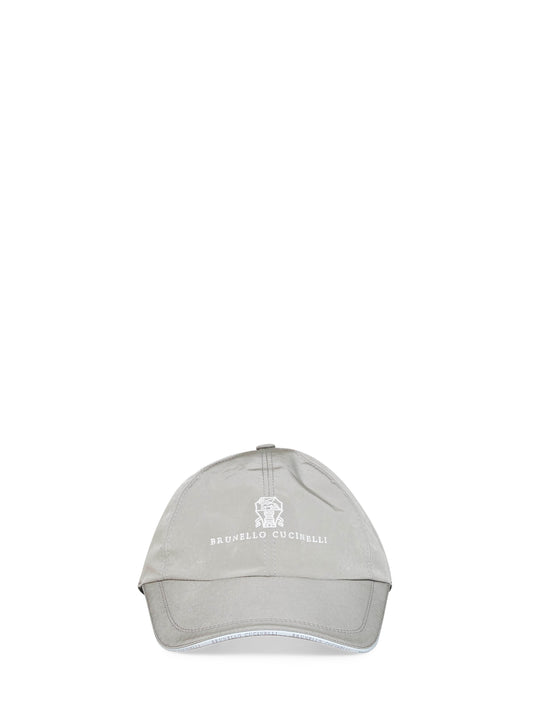 Khaki bonded nylon logo Baseball cap<BR/>