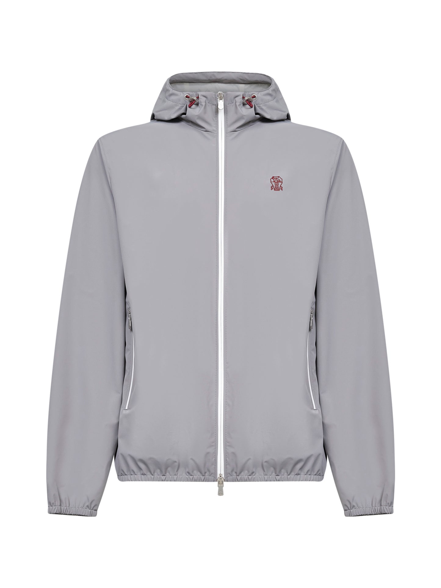 Giubbino con cappuccio in nylon grigio