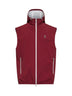 Gilet con cappuccio in nylon membranato ciliegia con logo