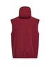 Gilet con cappuccio in nylon membranato ciliegia con logo