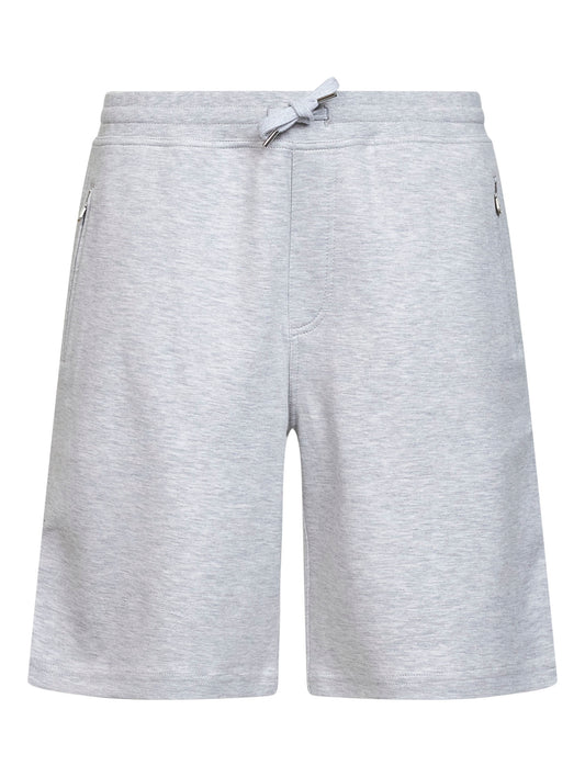 Bermuda in felpa double grigio perla