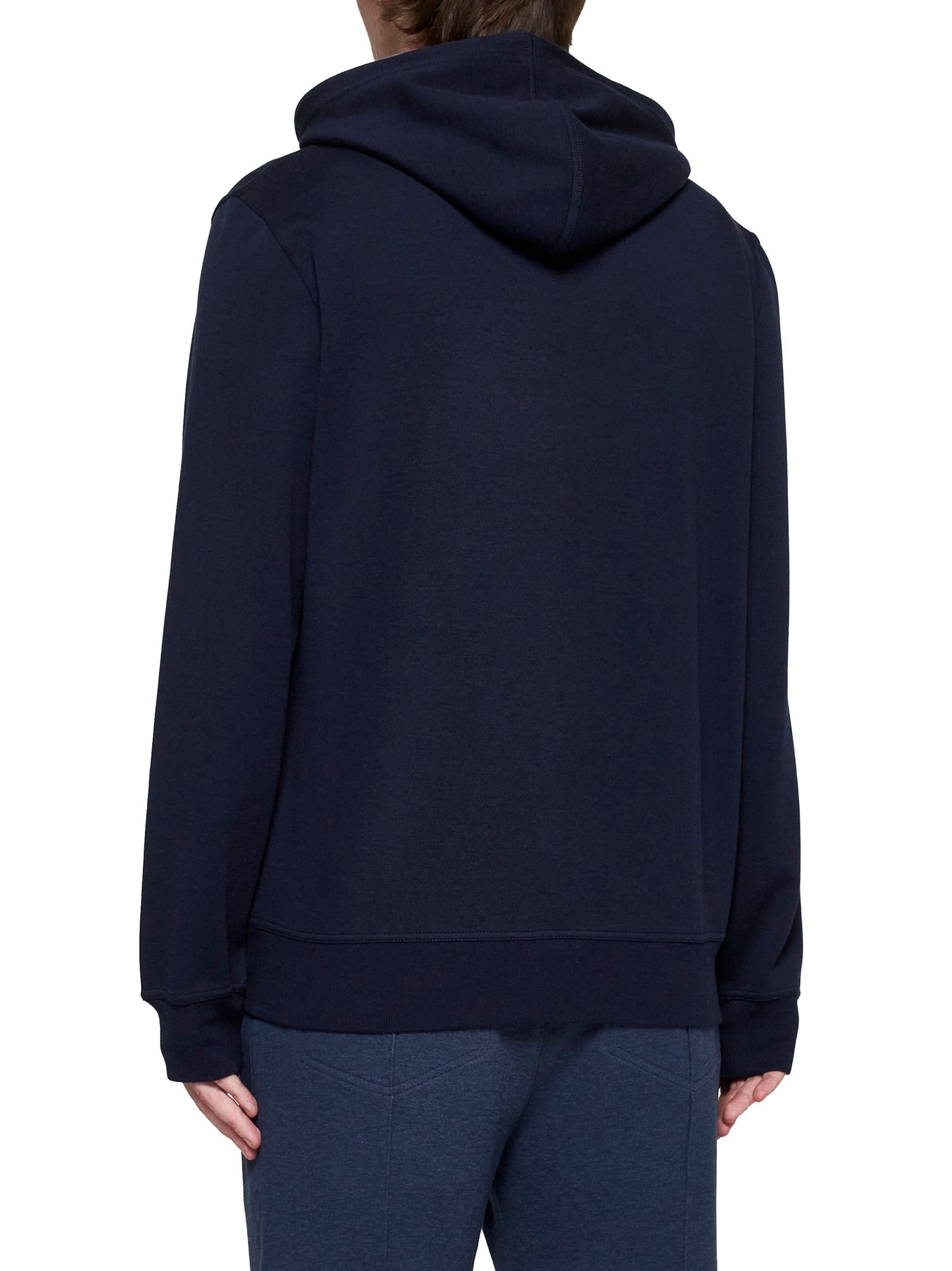 Felpa misto cotone con cappuccio e zip <BR/>