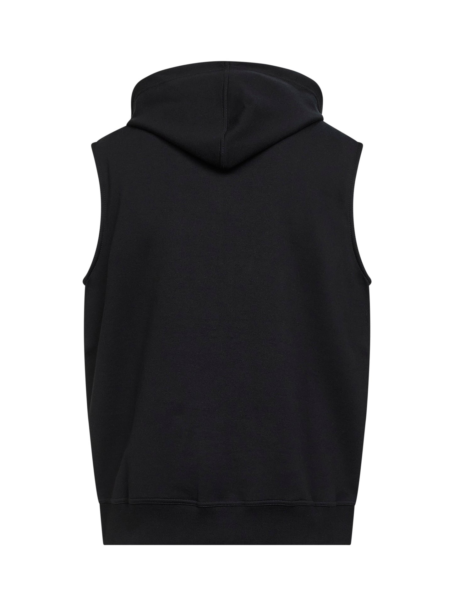 Gilet con cappuccio in felpa double nera