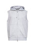 Pearl grey double fleece hooded vest