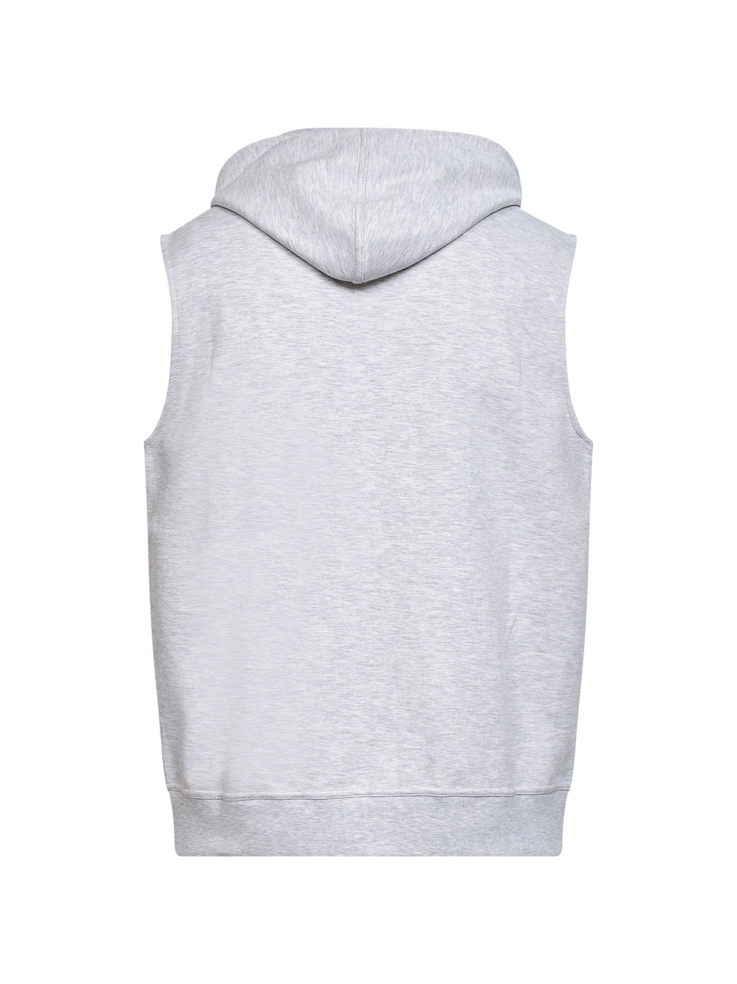 Pearl grey double fleece hooded vest