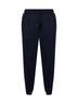 Pantaloni jogging in interlock di cashmere e seta blu navy