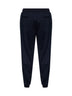 Pantaloni jogging in interlock di cashmere e seta blu navy