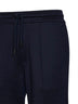Pantaloni jogging in interlock di cashmere e seta blu navy