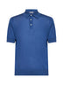 Polo in maglia Extra-light di seta e cotone blu reale