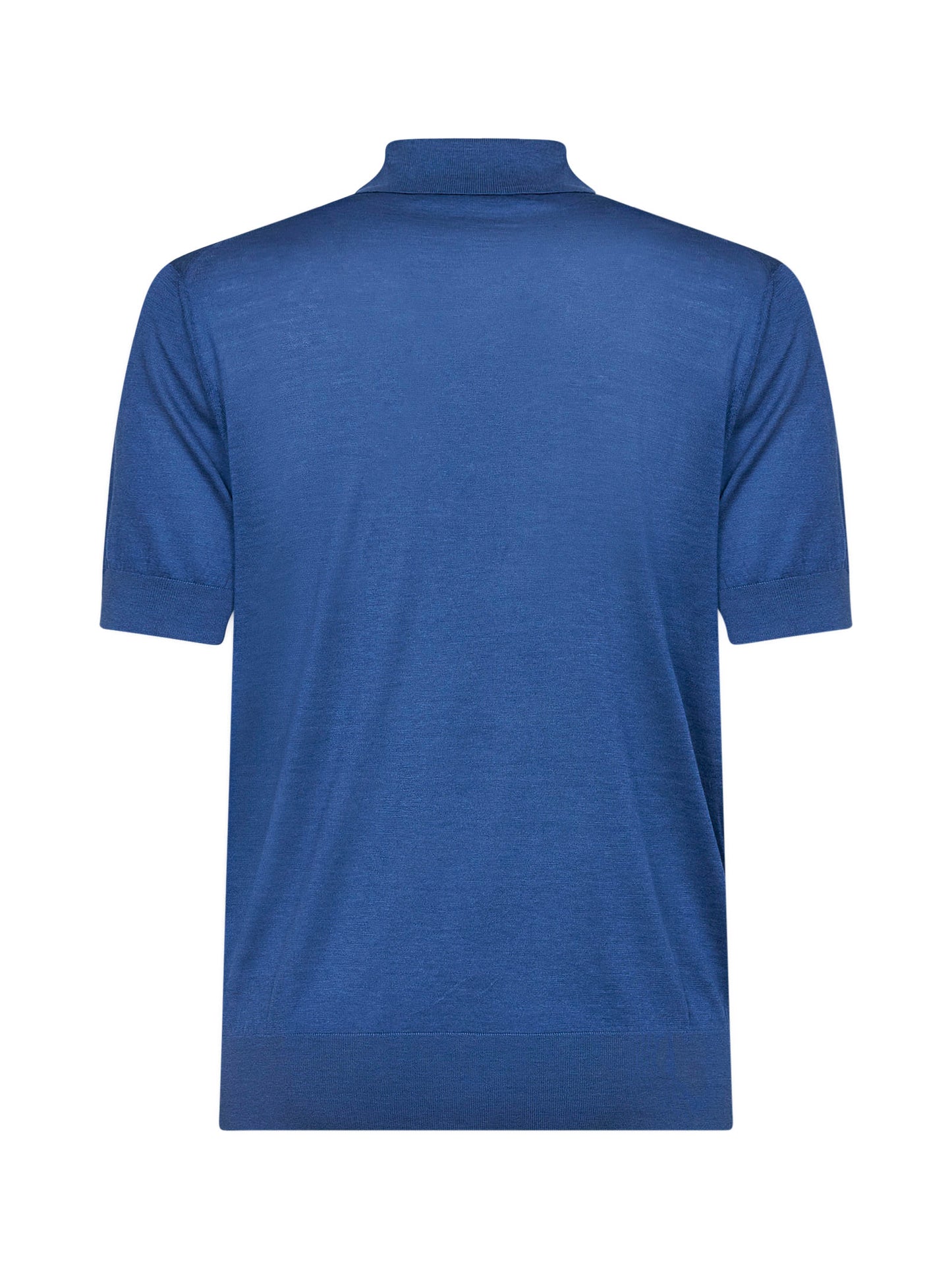 Polo in maglia Extra-light di seta e cotone blu reale