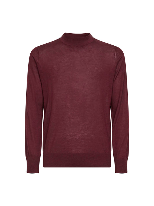 Maglia leggera in seta e cotone amaranto